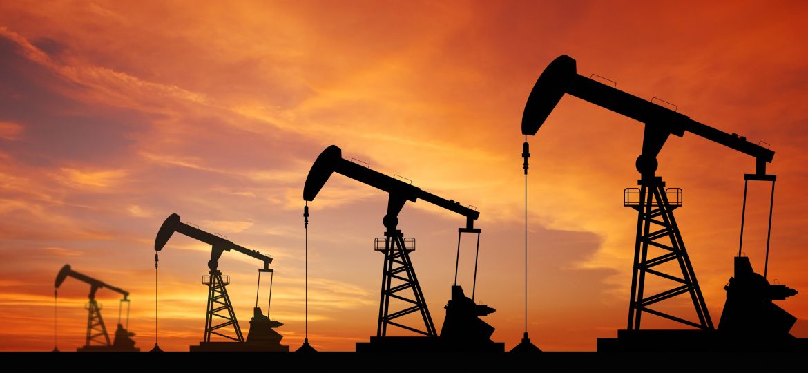 Oil pump jacks representing upstream petroleum support
